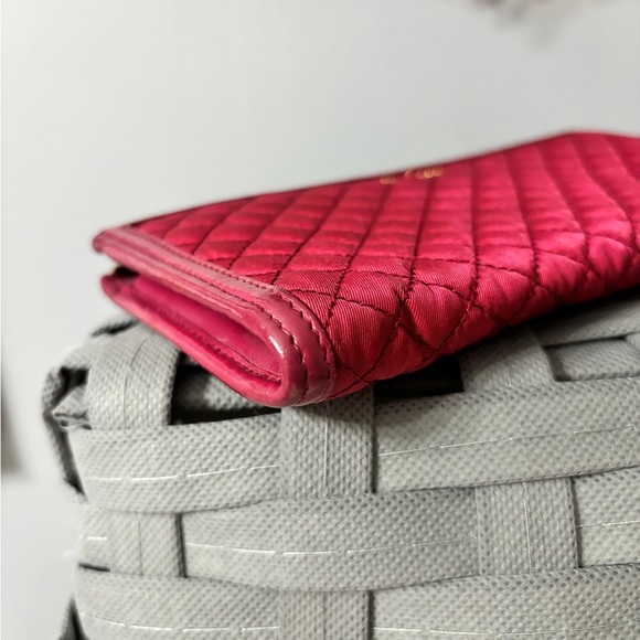 PRADA Pink Quilted Nylon Zip Around Wallet - Picture 7 of 11
